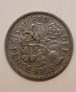 1955 sixpence