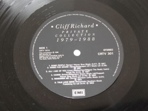 Cliff richard private collection 33" album vinyl