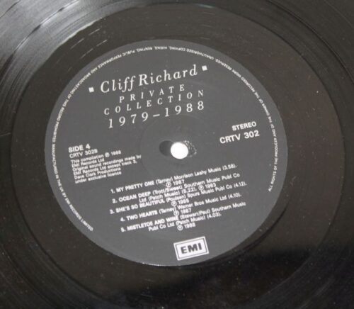 Cliff richard private collection 33" album vinyl