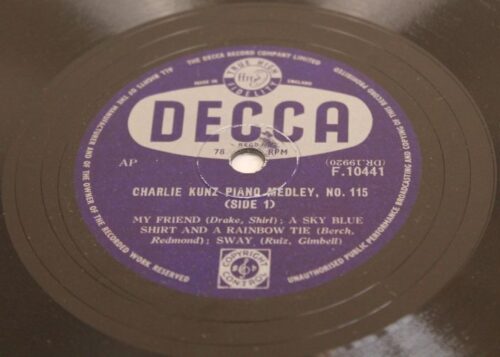 charlie kunz piano medley no115 vinyl disc