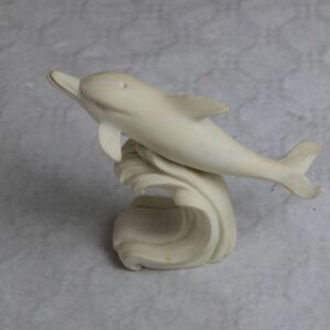 cream stone dolphin ornament