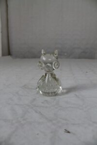 clear art glass owl figure