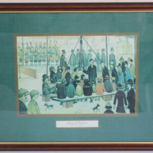 Print of the 1936 work by L.S. Lowry: Laying a Foundation. 