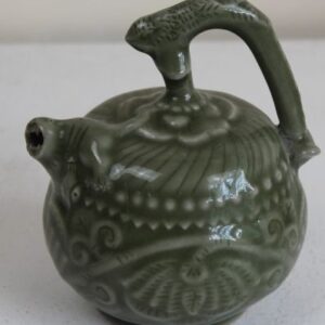 ceramic green teapot