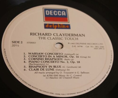 Richard clayderman the classic tough vinyl 33"