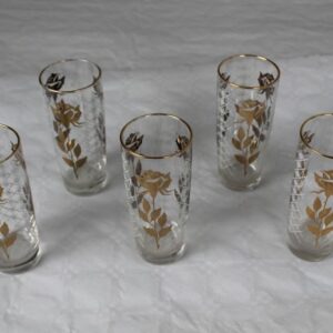 Set of gold rose glasses
