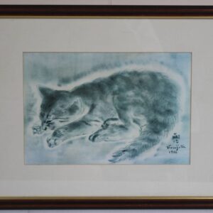 sleeping cat framed artwork troujita