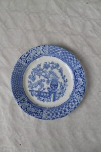 vintage china plate blue and white