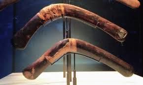 Ancient boomerangs, from a long time ago.
