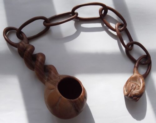 carved african wood chain