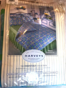 Harvey's double duvet set, blue patterned