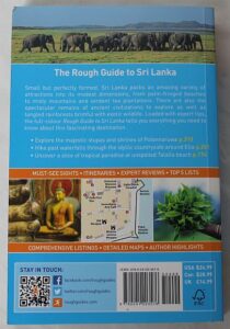 back cover of Rough Guide to Sri Lanka